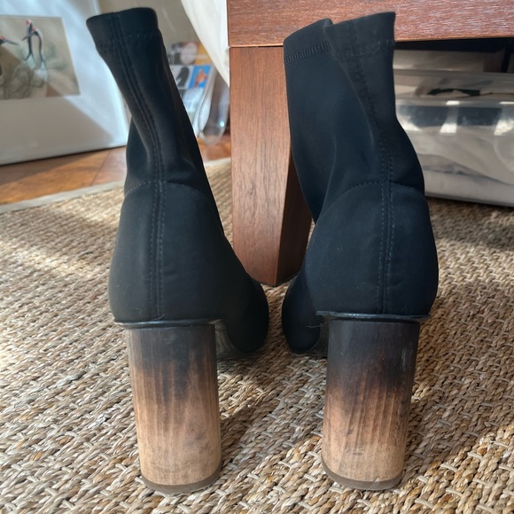 Sydney Brown Scuba Wood Heeled Bootie - Picture 4 of 6
